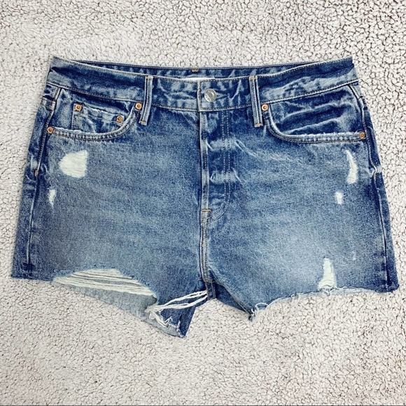 GRLFRND Pants - GRLFRND Helena High Rise Cut Off Distressed Denim Shorts Size 27